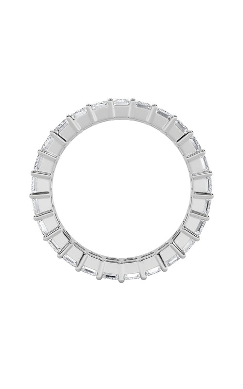 4.25CTW Emerald Shaped Lab Grown Diamond Split Prong Eternity Ring in 14K Gold (F/VS)