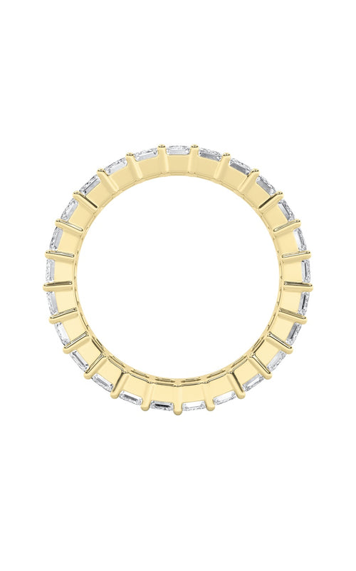 4.25CTW Emerald Shaped Lab Grown Diamond Split Prong Eternity Ring in 14K Gold (F/VS)