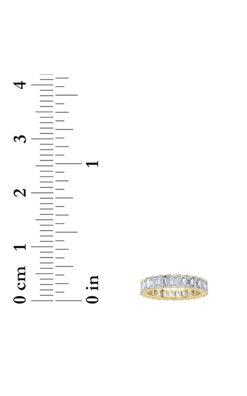 4.25CTW Emerald Shaped Lab Grown Diamond Split Prong Eternity Ring in 14K Gold (F/VS)