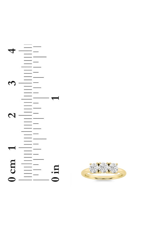 2CTW Round Shaped Lab Grown Diamond (F/VS) Three Stone Band Ring in 14K Gold