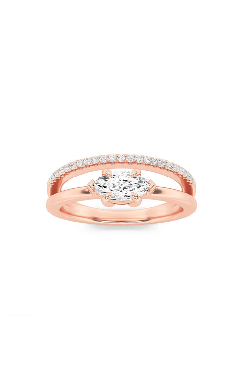 0.5CTW Marquise Shaped Lab Grown Diamond (G/VS) Fashion Ring in 10K Gold