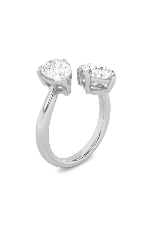 3CTW Oval Shaped Lab Grown Diamond (F/VS) Toi et Moi Fashiion Ring in 14K Gold