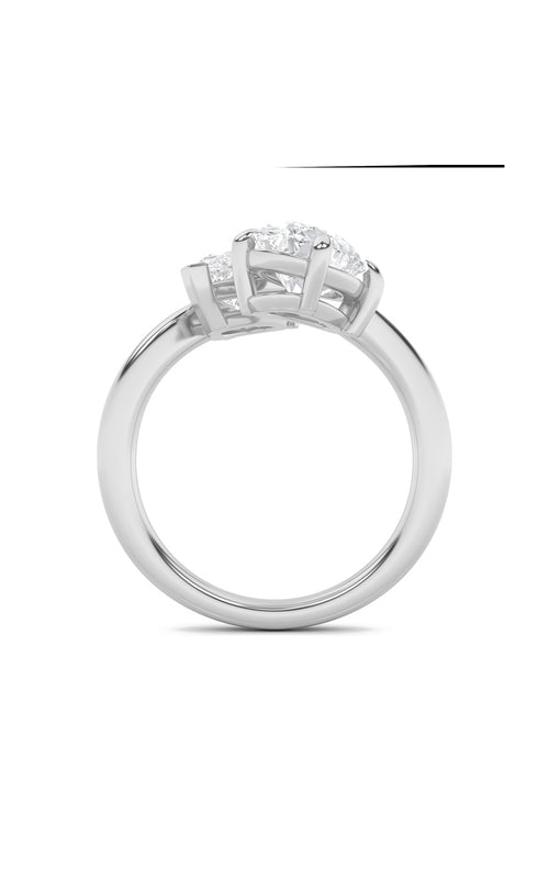 3CTW Oval Shaped Lab Grown Diamond (F/VS) Toi et Moi Fashiion Ring in 14K Gold