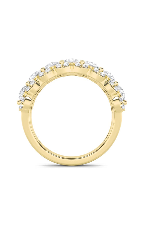 2CTW Round Shaped Lab Grown Diamond (F/VS) Multi Stone Band Ring in 14K Gold