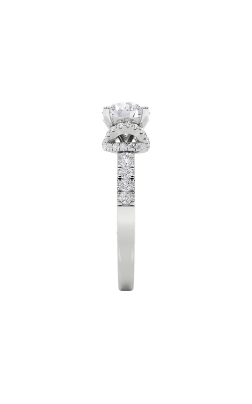 2CTW Round Shaped Lab Grown Diamond (F/VS) Two Tone Accented Fancy Engagement Ring in 14K Gold