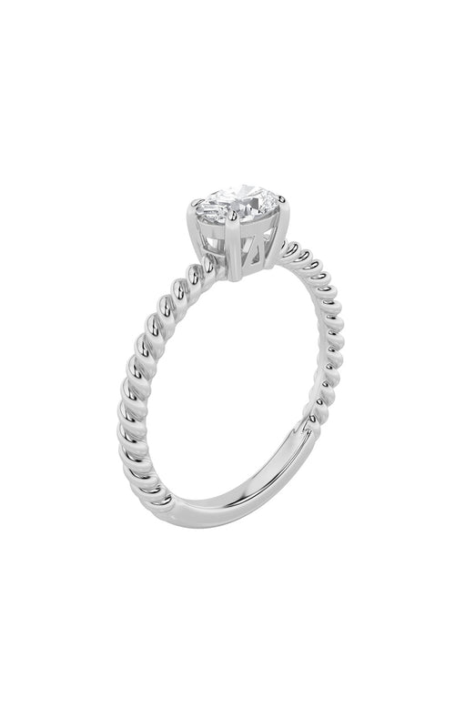 0.5CTW Oval Shaped Lab Grown Diamond (F/VS) Petite Solitaire Engagement RING in 14K Gold