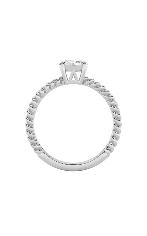 0.5CTW Oval Shaped Lab Grown Diamond (F/VS) Petite Solitaire Engagement RING in 14K Gold