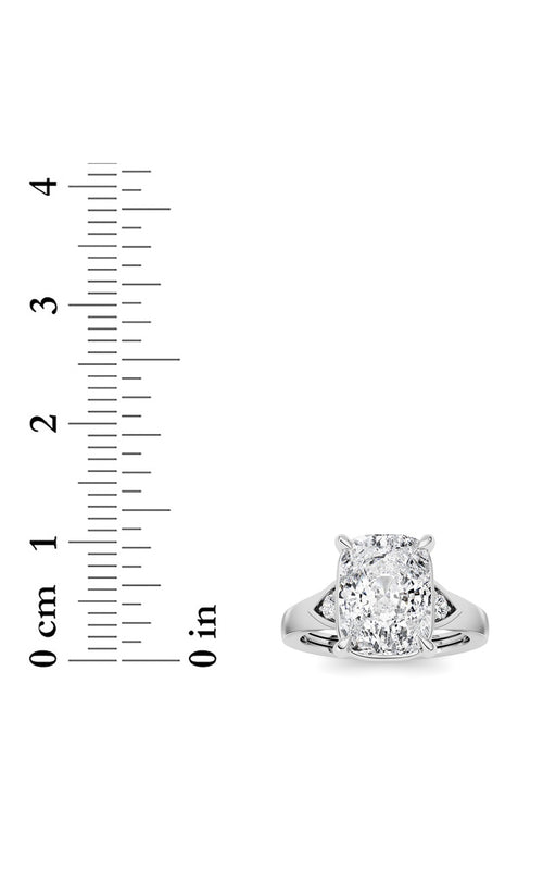 3.25CTW ELongated Cushion Lab Grown Diamond (F/VS )Ring in 14K Gold