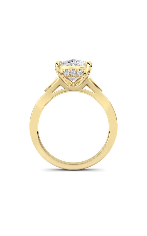 3.25CTW ELongated Cushion Lab Grown Diamond (F/VS )Ring in 14K Gold