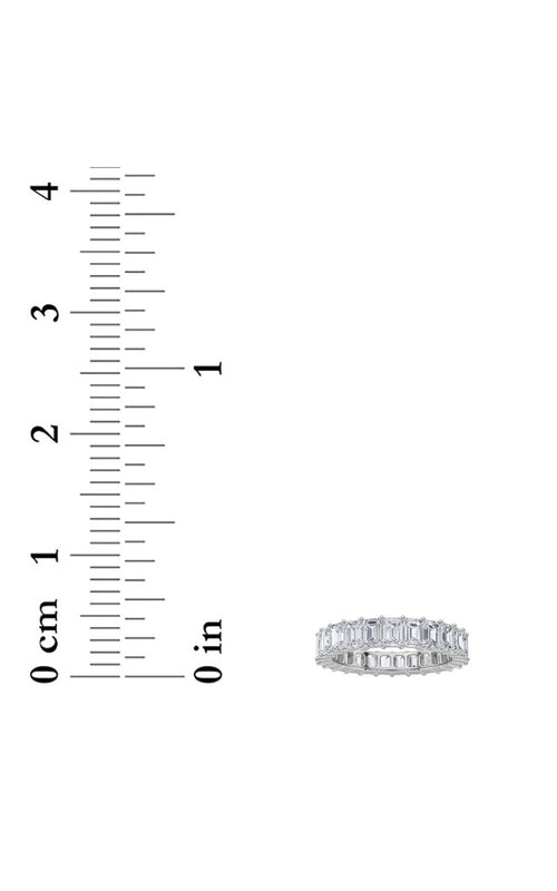 2.9CTW Emerald Shaped Lab Grown Diamond Split Prong Eternity Ring in 14K Gold (F/VS)