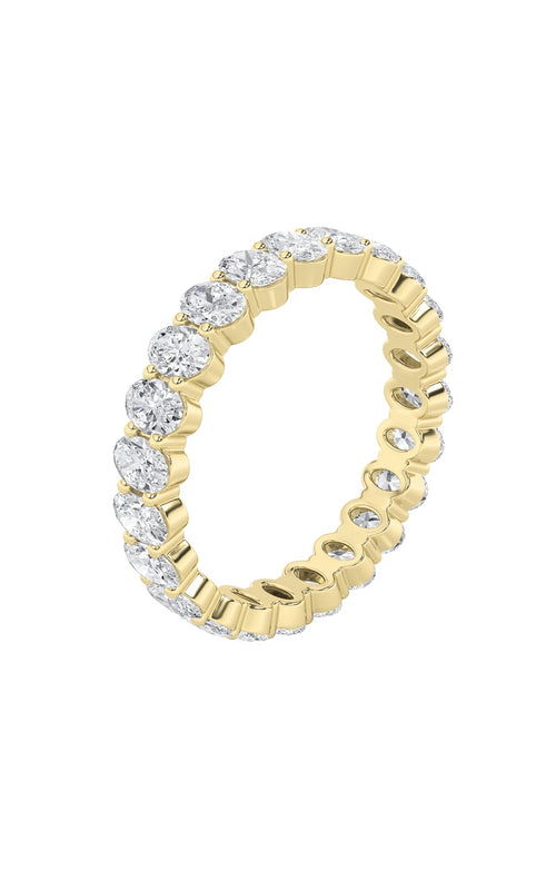 2.9CTW Oval Shaped Lab Grown Diamond Split Prong Eternity Ring in 14K Gold (F/VS)