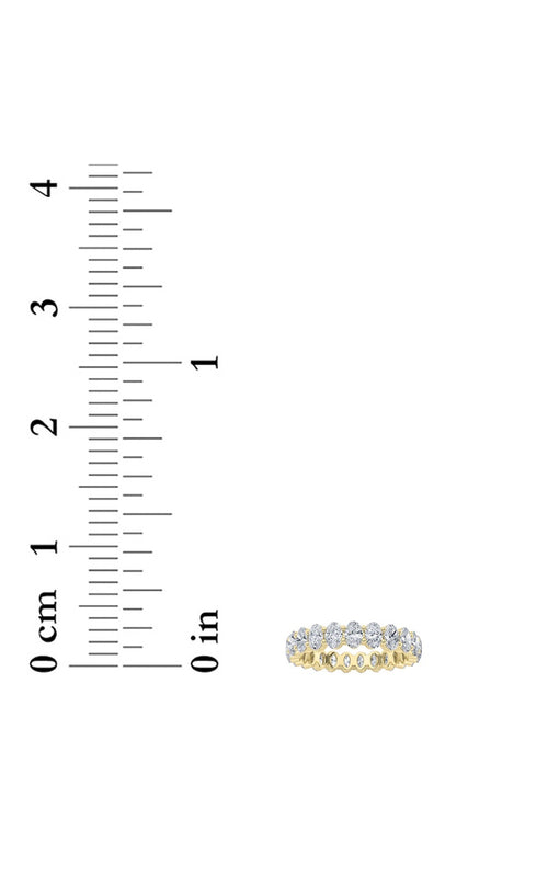 2.85CTW Oval Shaped Lab Grown Diamond Split Prong Eternity Ring in 14K Gold (F/VS)