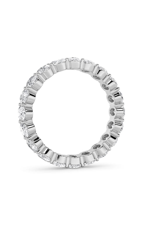 4CTW Oval Shaped Lab Grown Diamond Split Prong Eternity Ring in 14K Gold (F/VS)