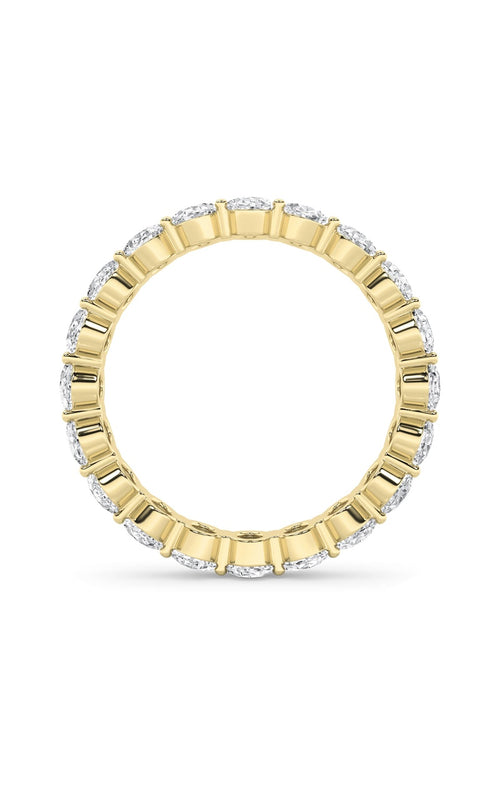 4CTW Oval Shaped Lab Grown Diamond Split Prong Eternity Ring in 14K Gold (F/VS)