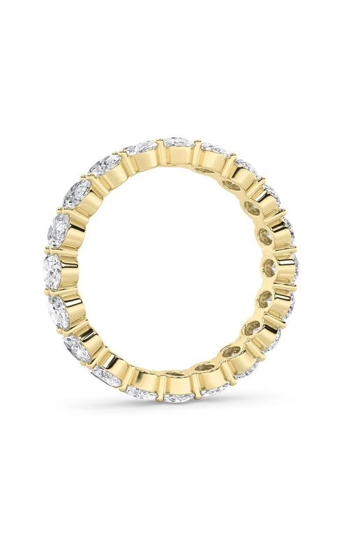 4CTW Oval Shaped Lab Grown Diamond Split Prong Eternity Ring in 14K Gold (F/VS)