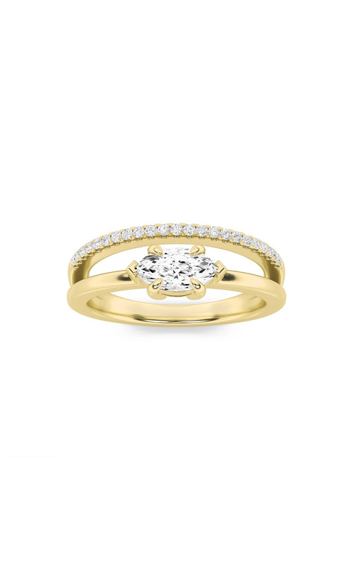 0.5CTW Marquise Shaped Lab Grown Diamond (G/VS) Ring in 14K Gold