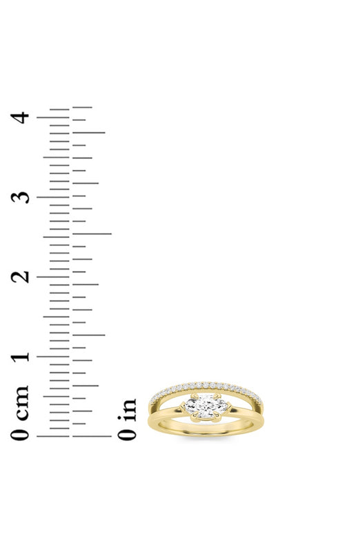 0.5CTW Marquise Shaped Lab Grown Diamond (G/VS) Ring in 14K Gold