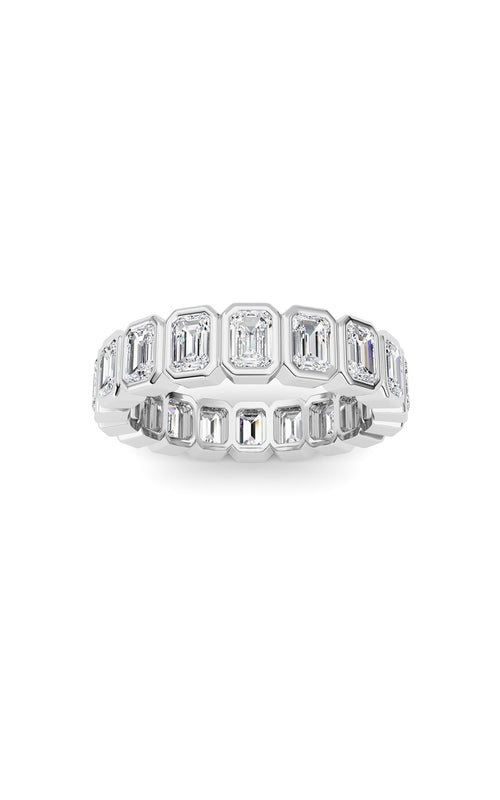 2.2CTW Emerald Shaped Lab Grown Diamond (F/VS) Eternity Band Ring in 14K Gold