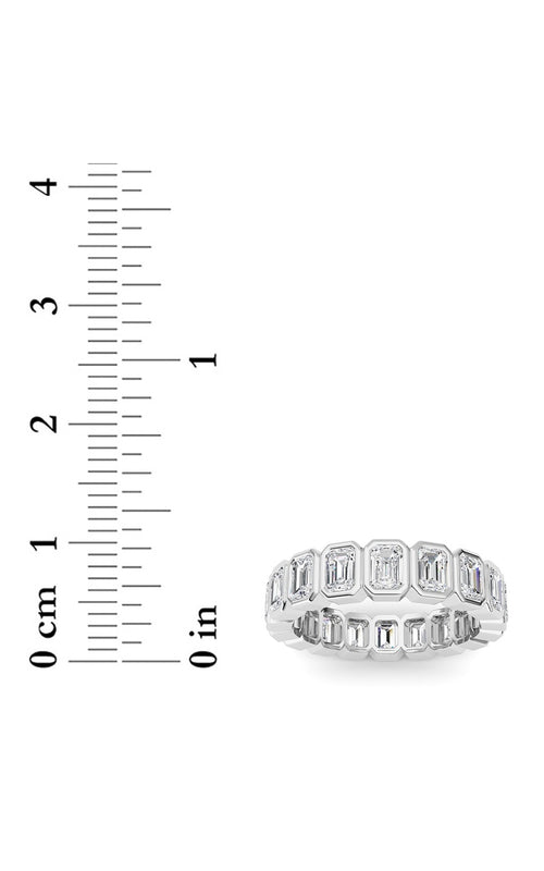 2.2CTW Emerald Shaped Lab Grown Diamond (F/VS) Eternity Band Ring in 14K Gold