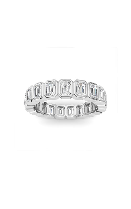 2.2CTW Emerald Shaped Lab Grown Diamond (F/VS) Eternity Band Ring in 14K Gold