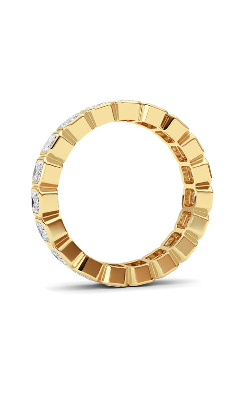 2.2CTW Emerald Shaped Lab Grown Diamond (F/VS) Eternity Band Ring in 14K Gold