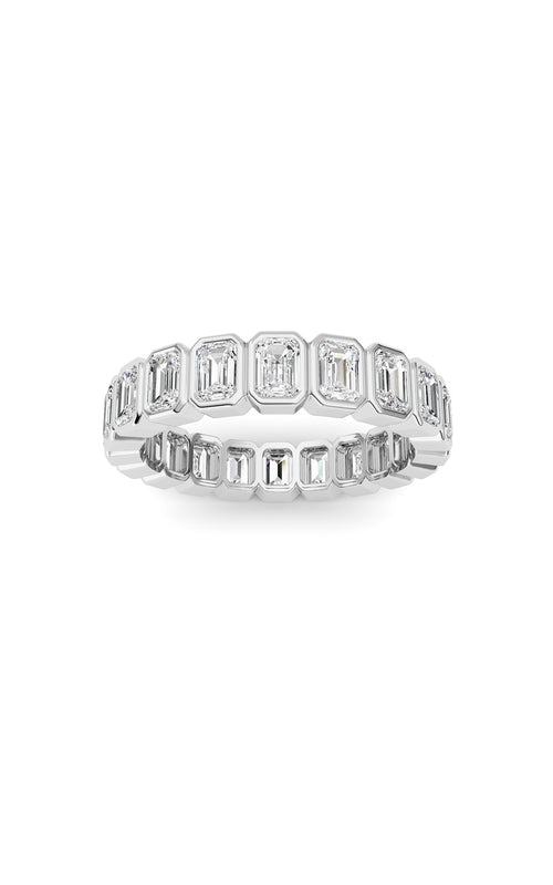 3.00CTW Emerald Shaped Lab Grown Diamond (F/VS) Eternity Band Ring in 14K Gold