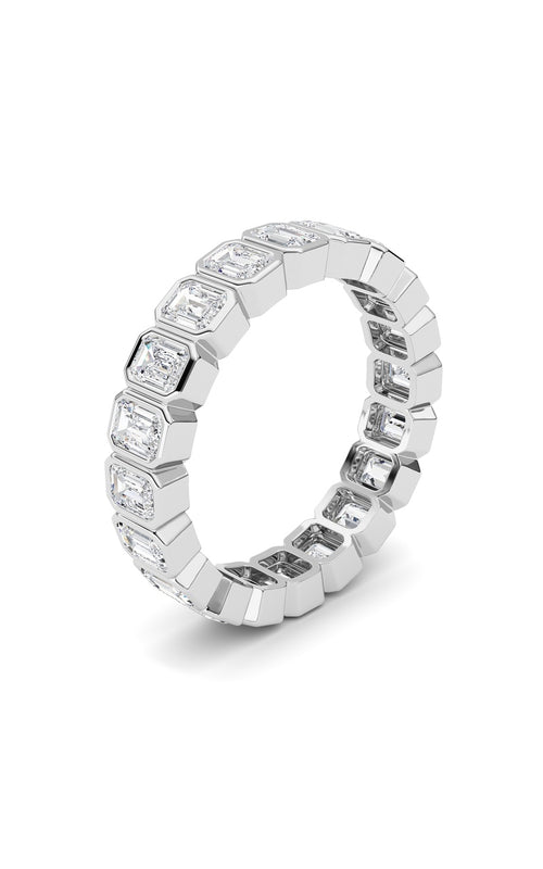 3.00CTW Emerald Shaped Lab Grown Diamond (F/VS) Eternity Band Ring in 14K Gold