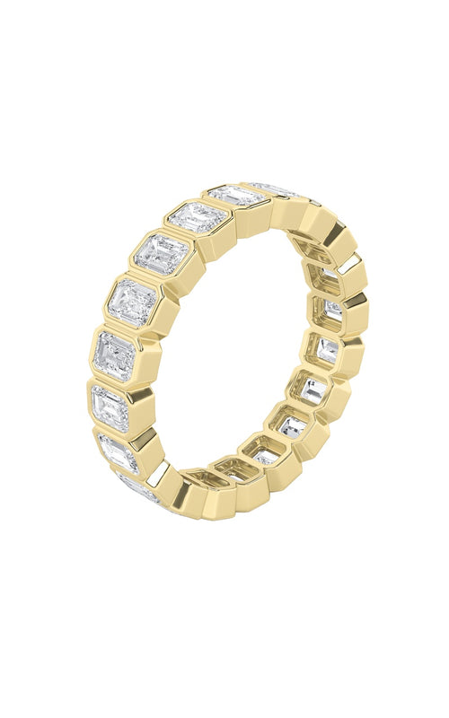 3.25CTW Emerald Shaped Lab Grown Diamond (F/VS) Eternity Band Ring in 14K Gold