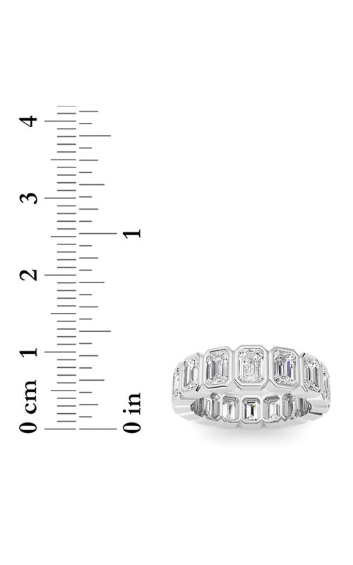 4CTW Emerald Shaped Lab Grown Diamond (F/VS) Eternity Band Ring in 14K Gold