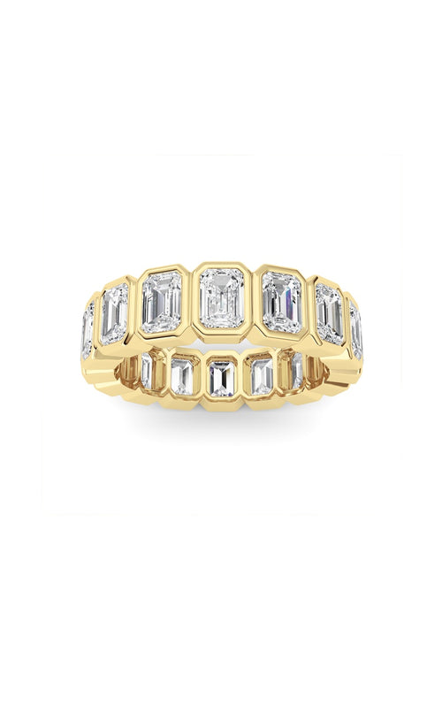 4CTW Emerald Shaped Lab Grown Diamond (F/VS) Eternity Band Ring in 14K Gold