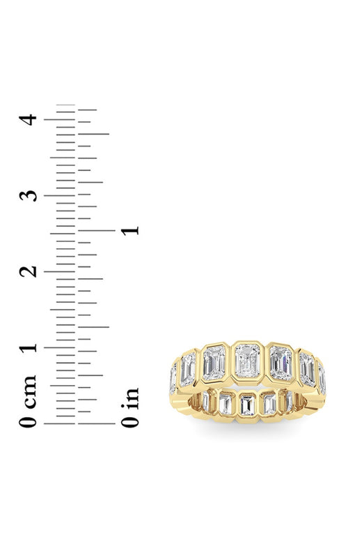 4CTW Emerald Shaped Lab Grown Diamond (F/VS) Eternity Band Ring in 14K Gold