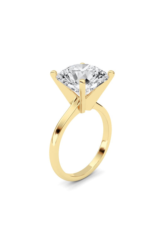 5CTW Round Shaped Lab Grown Diamond Classic Solitaire Ring in 14K Gold (F/VS)