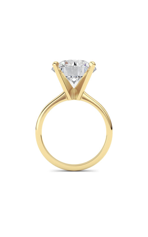 5CTW Round Shaped Lab Grown Diamond Classic Solitaire Ring in 14K Gold (F/VS)