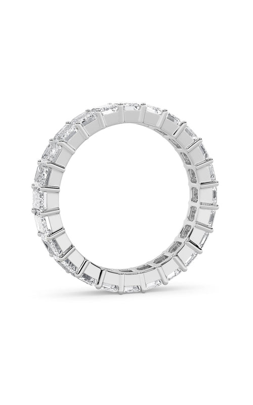 2.9CTW Emerald Shaped Lab Grown Diamond Split Prong Eternity Ring in 14K Gold (F/VS)