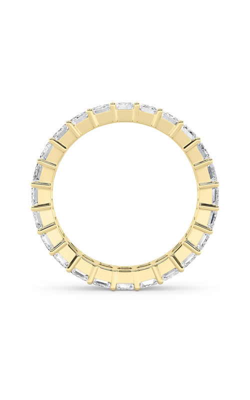 2.9CTW Emerald Shaped Lab Grown Diamond Split Prong Eternity Ring in 14K Gold (F/VS)