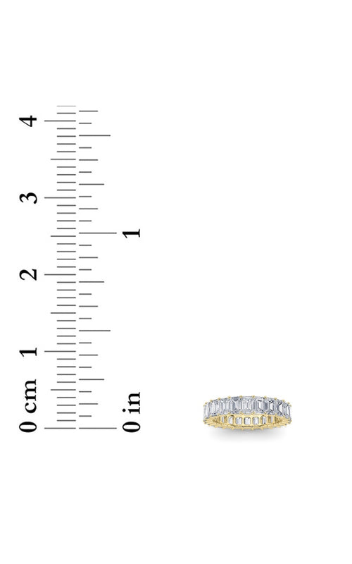 2.9CTW Emerald Shaped Lab Grown Diamond Split Prong Eternity Ring in 14K Gold (F/VS)