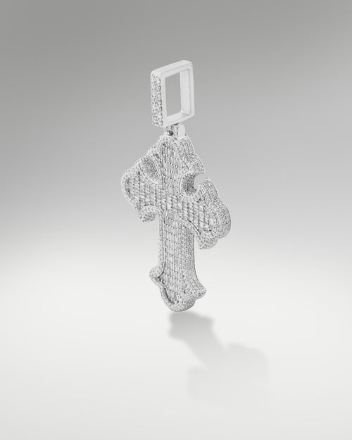 14k White Gold Cross Pendant