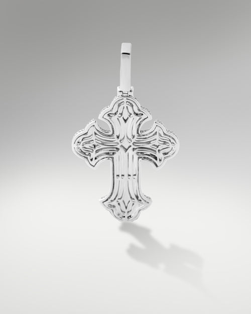 14k White Gold Cross Pendant