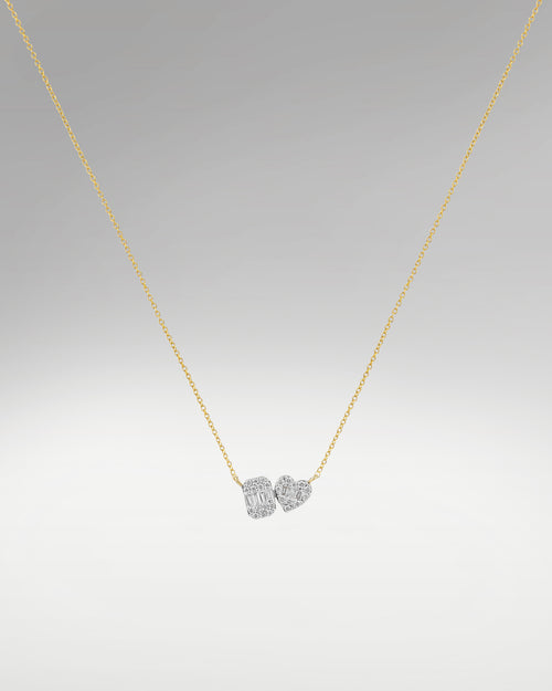 Women's Fancy Style Round and Baguette Diamond Pendant