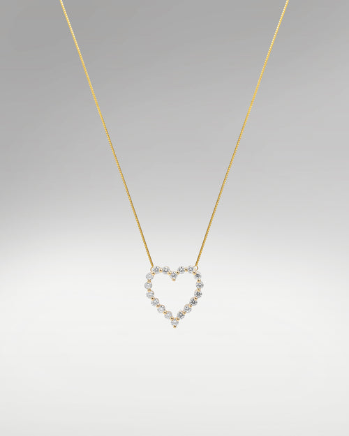 Yellow Gold Heart Shape Diamond Pendant Necklace | Lucid Diamond Co Dallas, Texas