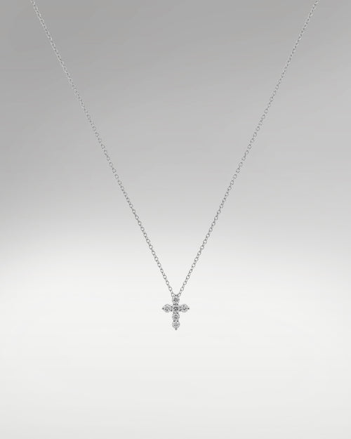Women's Micro Cross Diamond Pendant Necklace | Lucid Diamond Co Dallas, Texas