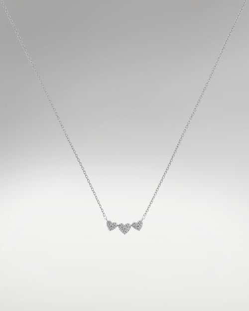 Women's Triple Heart Cluster Diamond Pendant | Lucid Diamond Co Dallas, TX